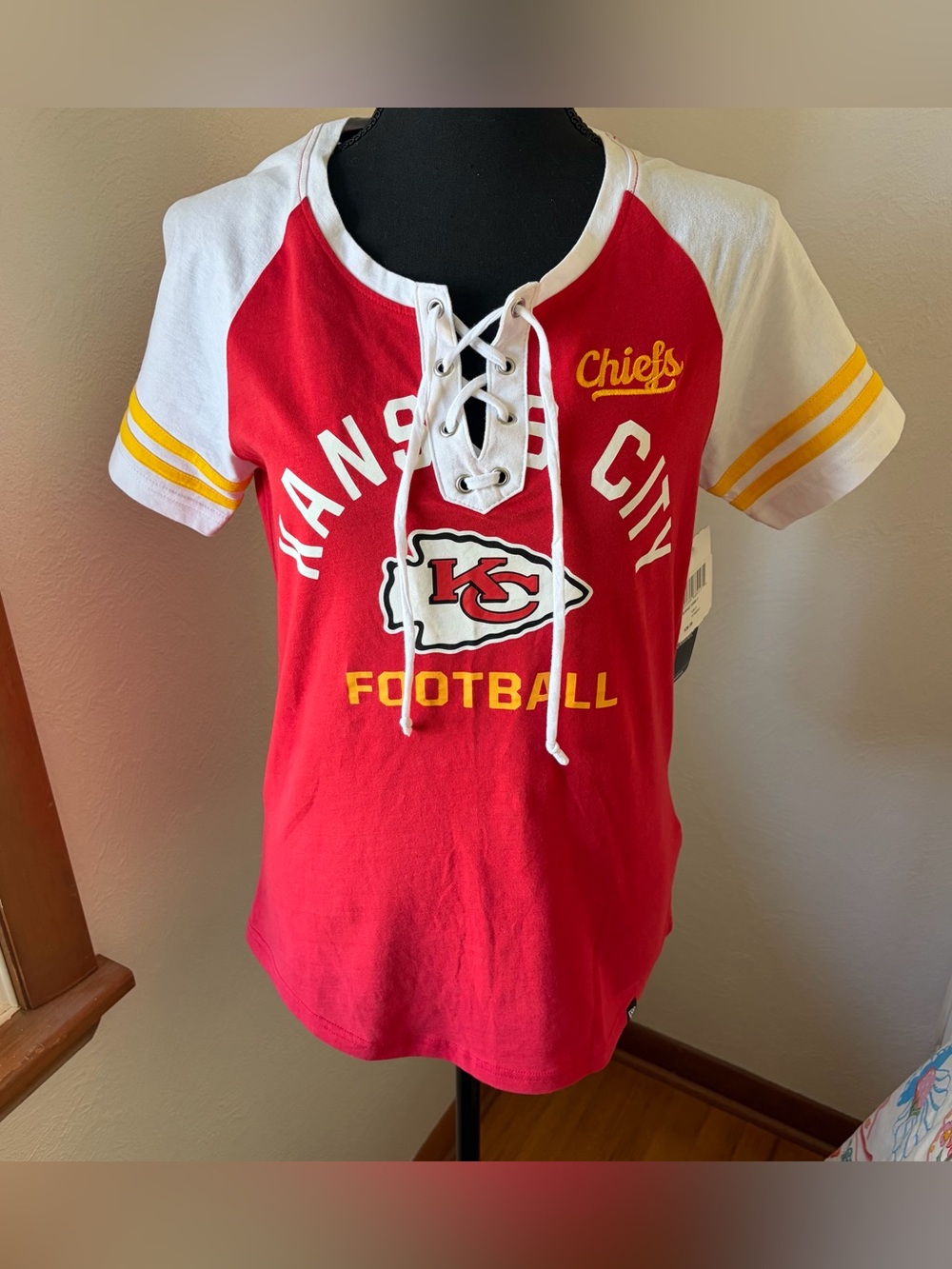 Kansas City Chiefs NFL Team Apparel Lace Front Game Day T-shirt